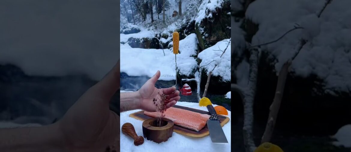 Tender Smoked Salmon 🍊🐟 with Crispy Fries 🤤 | Gourmet Snack #shorts