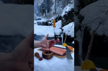 Tender Smoked Salmon 🍊🐟 with Crispy Fries 🤤 | Gourmet Snack #shorts