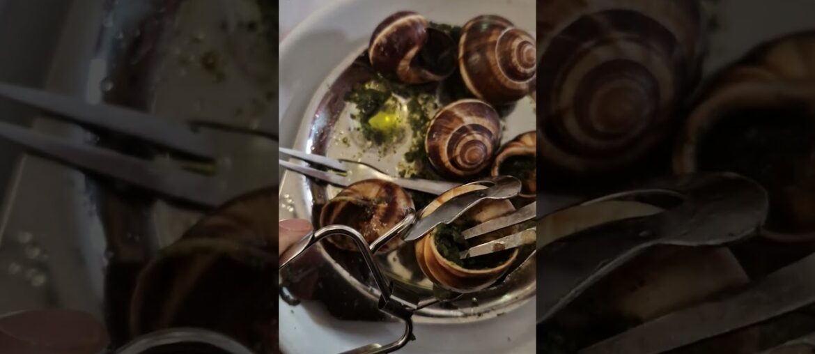 Париж 🇫🇷🐌 Пробуем эскарго — улитки в чесночном соусе с маслом и зеленью, классика французской кухни