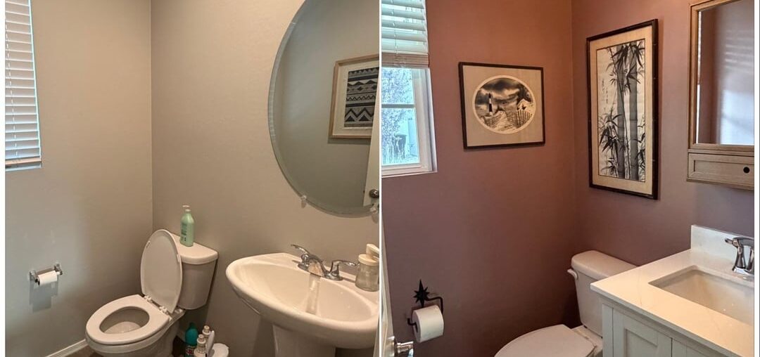 Really thrilled with my Powder Room refresh that we finished this weekend! Before and after.