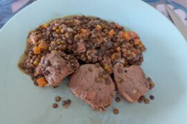 Filet mignon aux lentilles