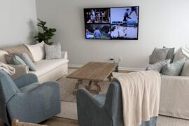 Would putting a fireplace TV console under this TV be tacky? It just solves the issue of not having a fireplace. Any pics of tasteful ones?