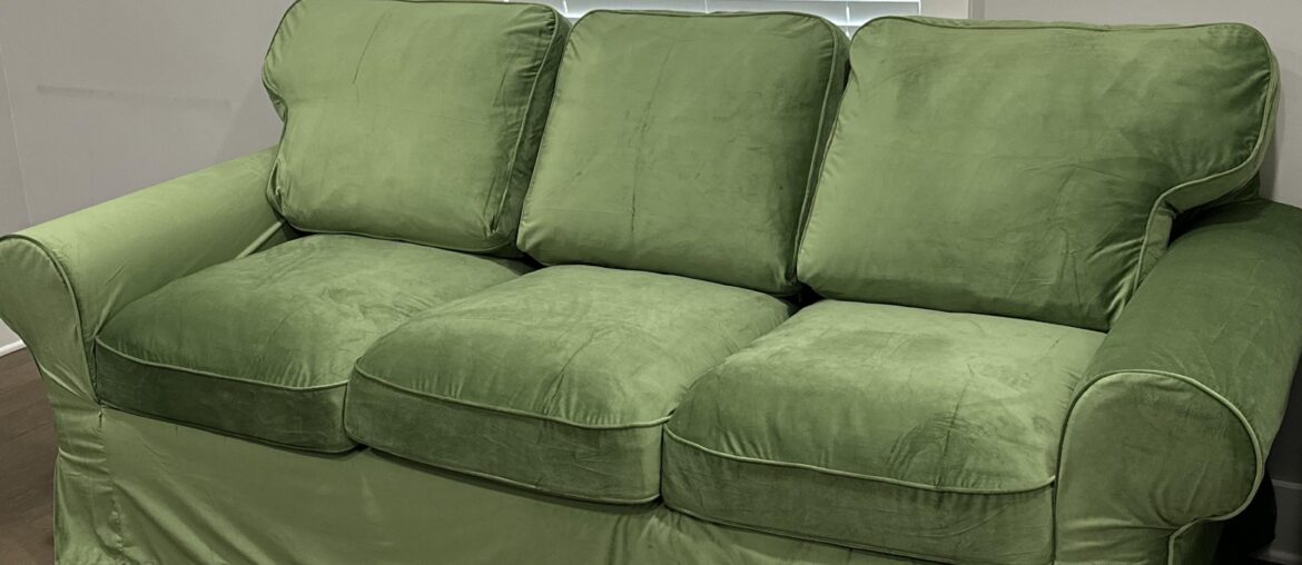 What color accents for this couch in this room?