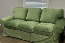 What color accents for this couch in this room?