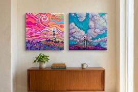 Glad to share two new paintings! Hi all! I am a traditional media artist who specializes in custom artwork for home and offices. These 2 are from series San Francisco. 🙏