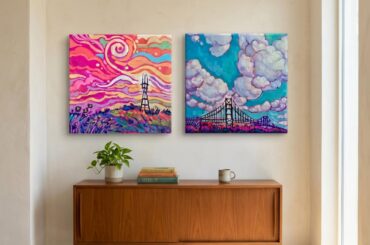 Glad to share two new paintings! Hi all! I am a traditional media artist who specializes in custom artwork for home and offices. These 2 are from series San Francisco. 🙏