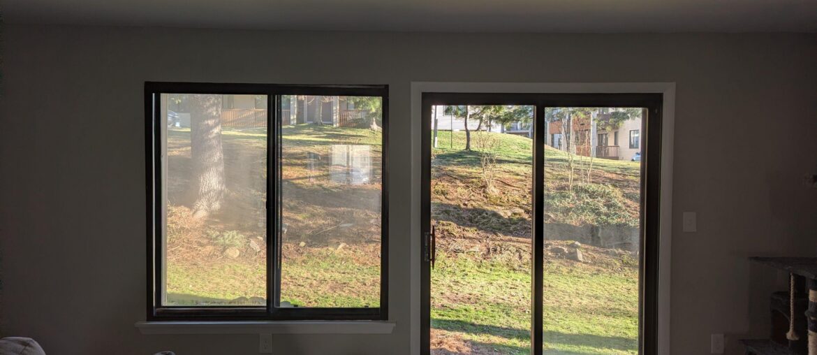Help with curtain decision for window and glass door right next to each other