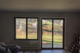Help with curtain decision for window and glass door right next to each other
