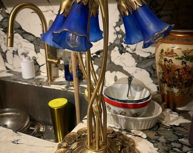 Which metal finish looks best with cobalt blue glass?