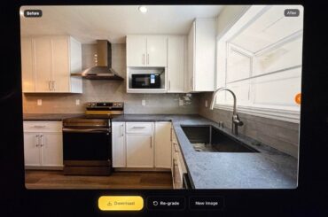 Tried fixing the lighting in this kitchen photo,does this look natural or overdone?