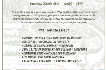 Come and hang out with us, food, fun and lots of wine