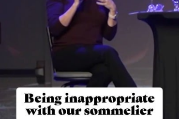 Being inappropriate with our sommelier