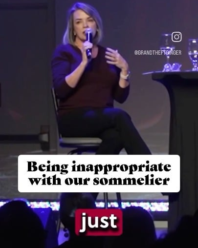 Being inappropriate with our sommelier