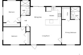 How would you set up the living room with tv, couch and high chairs by the kitchen counter?