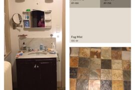 Choosing paint for beat up bathroom.