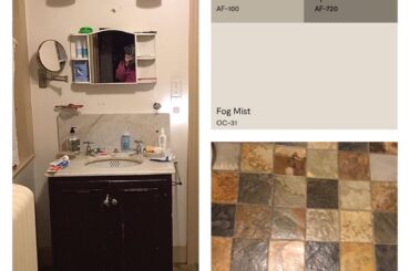 Choosing paint for beat up bathroom.