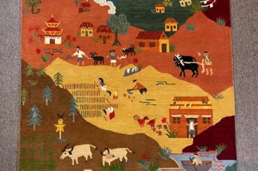 Tibetan Village Rug- a whimsical statement piece