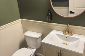 I am very satisfied with the bathroom color and decoration