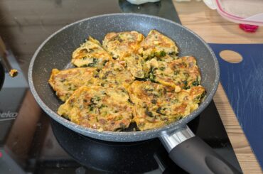 Roasted wild garlic dumplings with egg