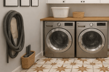 Wallpaper or tile in laundry room?