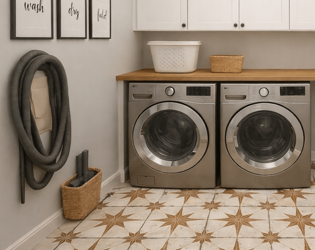 Wallpaper or tile in laundry room?