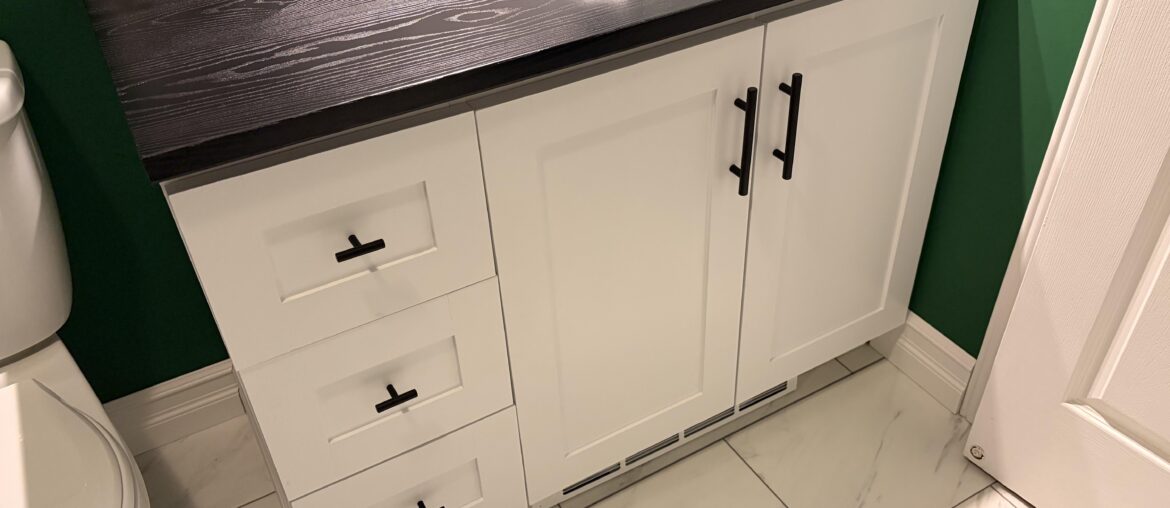 Faux shaker-style cabinets