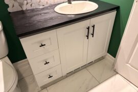 Faux shaker-style cabinets