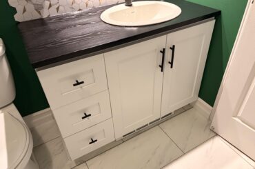 Faux shaker-style cabinets