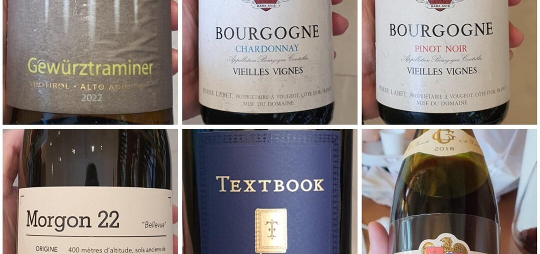 Kellerei Gerwurtztraminer, Labet PN and Chard, Textbook Morgon and CS. Gagnerot Corton