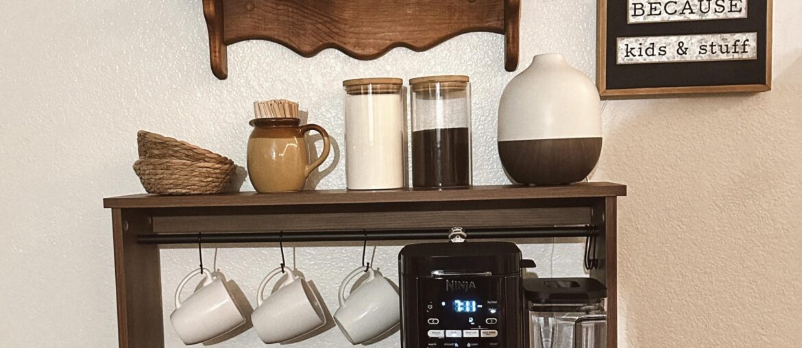 husband thinks it looks cluttered and i need second or third opinions. what do you think of my coffee station?