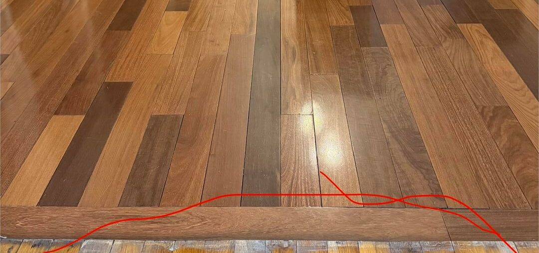 I need help choosing a stain color for the two circled rooms. Would you try to match the middle room (knowing it won’t be an exact match) or go with a contrasting color and pretend it was intentional?