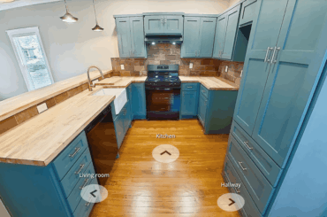 How to make kitchen (1st pic) feel more like my style (2nd pic)