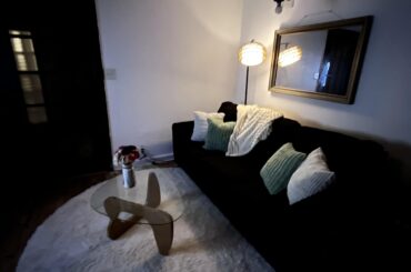 Any suggestions on what I should add to the bare wall next to the couch?