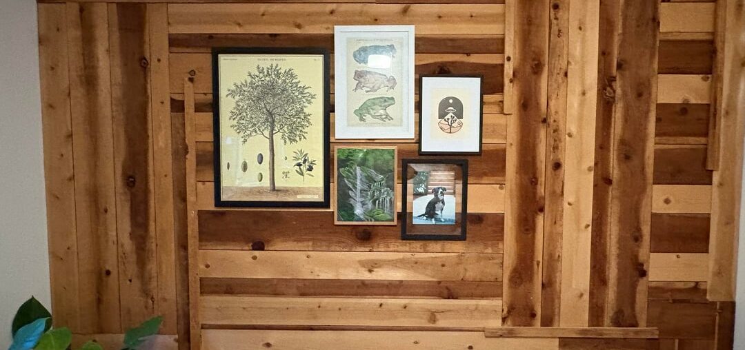 Help with decorating an awkward wooden accent wall