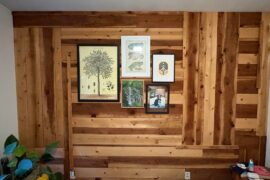 Help with decorating an awkward wooden accent wall