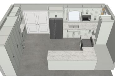 White or wooden cabinets