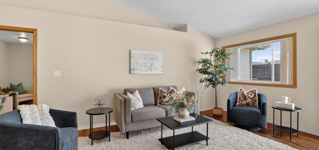 Awkward space on potential new home. How would you design the room to be a functional family room with a TV