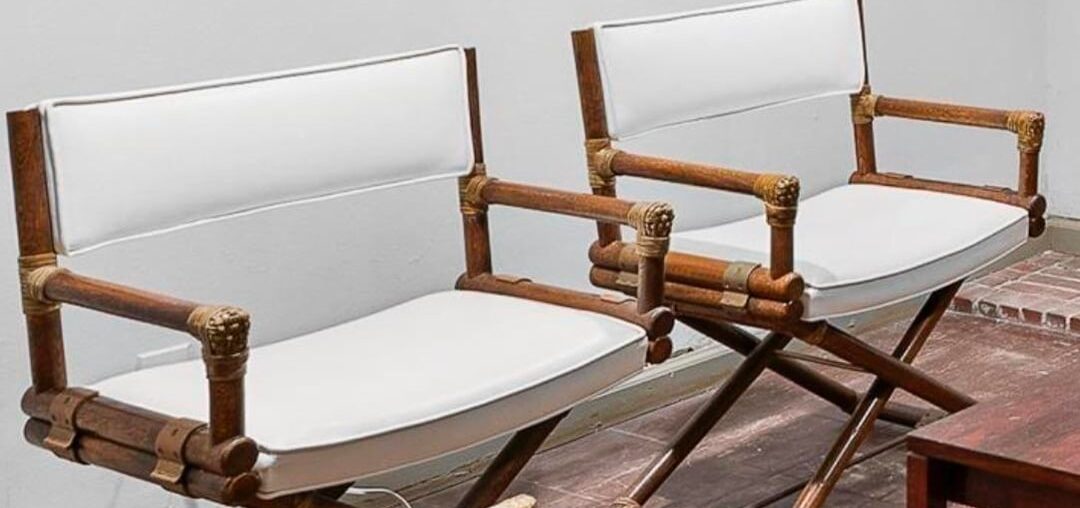 Inherited these McGuire bamboo director chairs and wondering how I can use them. Don’t think they are for every day use. I can see them as summer chairs outside but not sure. What do you think?