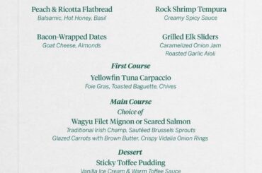 Wine pairings at the Masters dinner