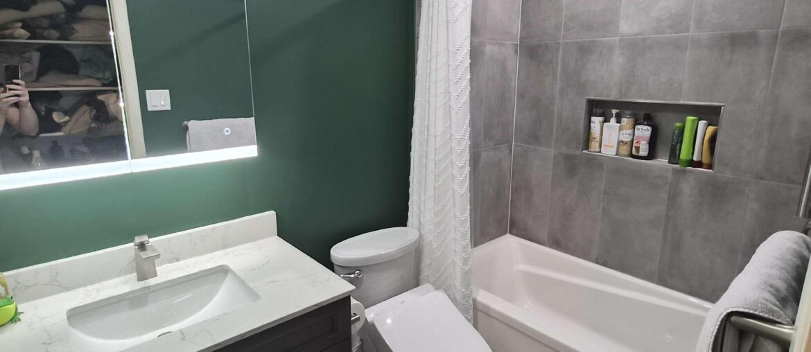 What should go above the toilet?