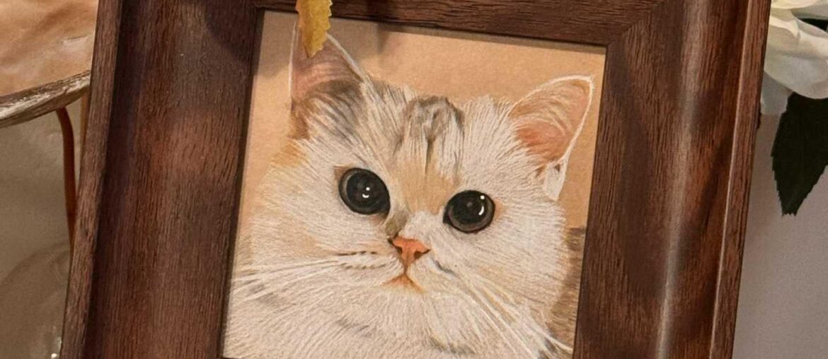 My custom pet portrait finally found its cozy spot at home!