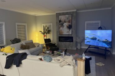 Looking for ways to improve my family room layout & design (please ignore the mess 😅)