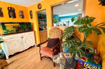 Newly finished Boho maximalist parlor.