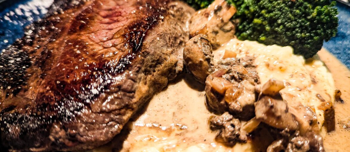 The dinner for wife's birthday before we destroyed this cake