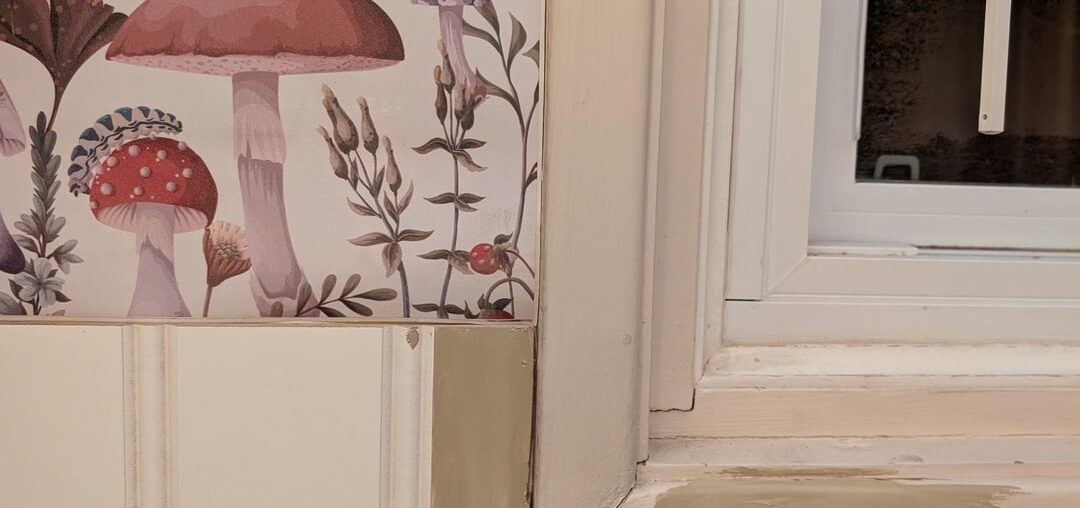 Should I paint the window trim white or the same colour as the wainscotting? Should I paint the window trim white or the same colour as the wainscotting?