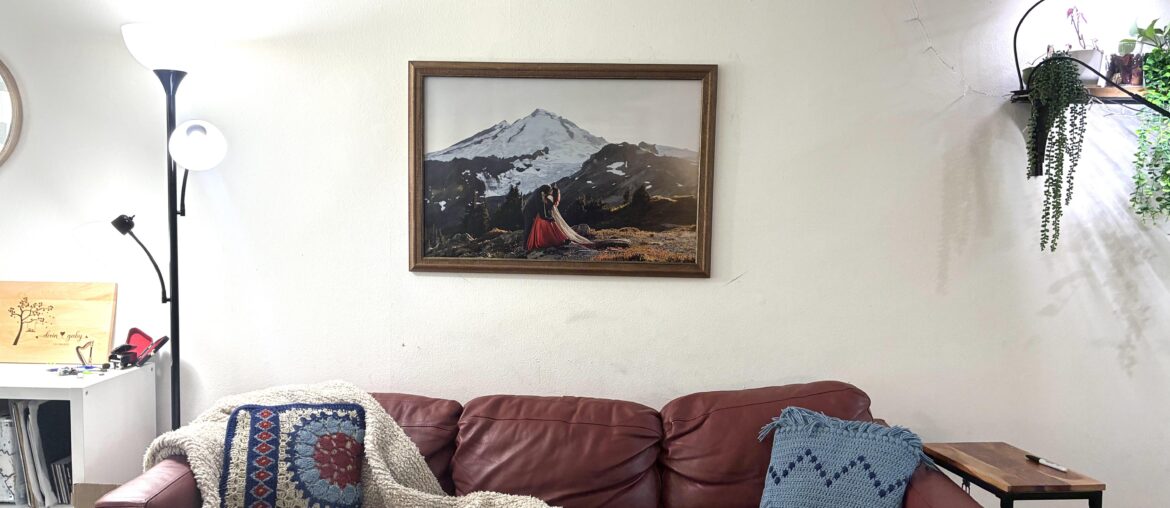 Frame too small for the couch, suggestions?