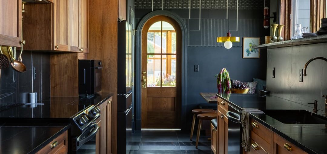 Our galley kitchen with banquette
