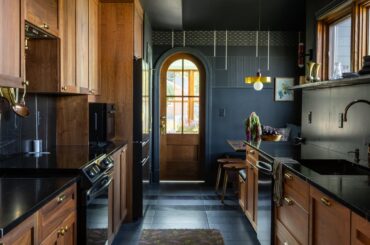 Our galley kitchen with banquette