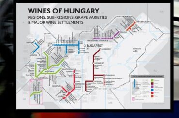 A visual metro map of the Hungarian wine regions.