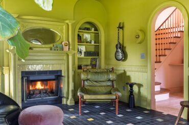 Our wasabi green living room, new build, Rhode Island [OC] [5464 x 8192]